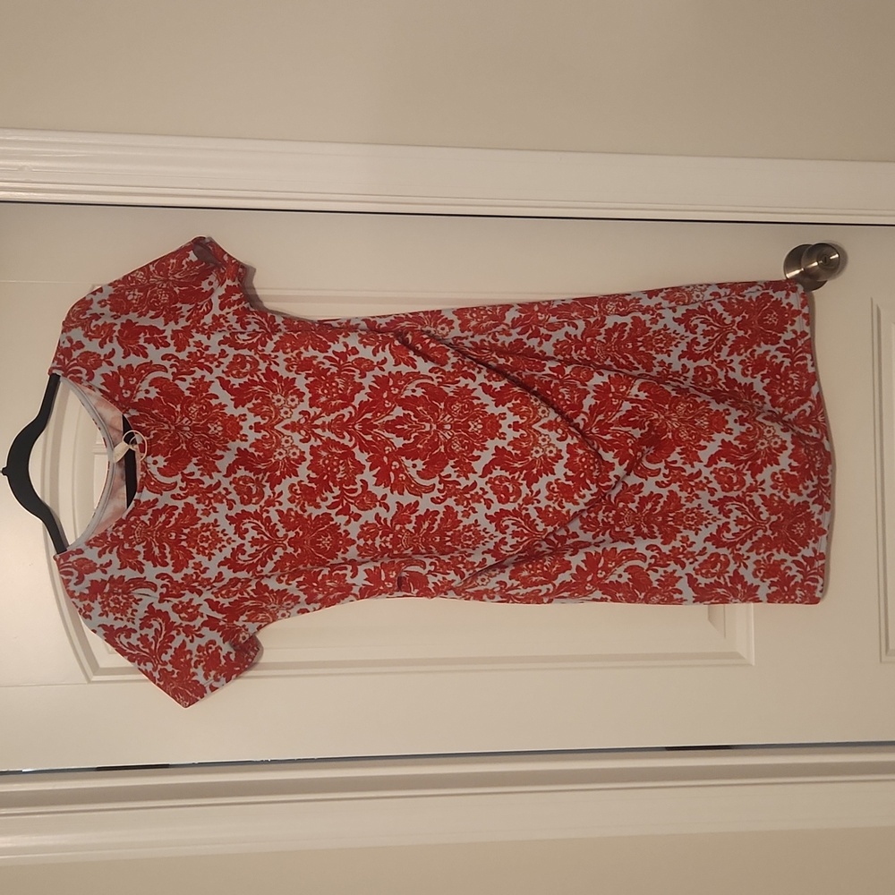 Pinkblush Maternity Dress, Baby Blue and Red XL